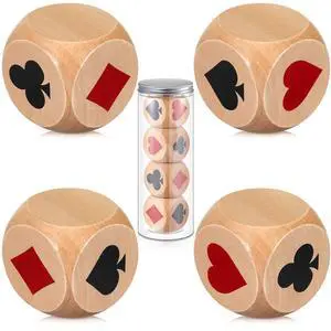 4 Pcs Wooden Marker Dice with Storage Box Big Size 1.57''(4cm) Ace Indicator Wooden Suit Dice Cube Clear Prints Euchre Cube Great Gift for Euchre Poker Cards Game (Brown,1.57'') 4 Pcs Wooden Marker Dice with Storage Box Big Size 1.57''(4cm) Ace Indicator Wooden Suit Dice Cube Clear Prints Euchre Cube Great Gift for Euchre Poker Cards Game (Brown,1.57'')