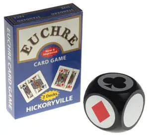 Euchre Playing Cards Bundle - 2 Euchre Decks in One Box with Black & White Suit Marker Dice Euchre Playing Cards Bundle - 2 Euchre Decks in One Box with Black & White Suit Marker Dice