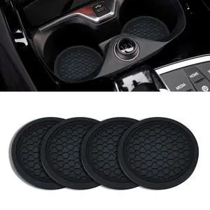 4PCS Car Cup Holder Coasters, 2.75 Inch Non-Slip Insert Cup Holder Pad, Dustproof Automotive Interior Accessories Mat, Universal for Trucks, Vehicles, RVs and More (Black) 4PCS Car Cup Holder Coasters, 2.75 Inch Non-Slip Insert Cup Holder Pad, Dustproof Automotive Interior Accessories Mat, Universal for Trucks, Vehicles, RVs and More (Black)
