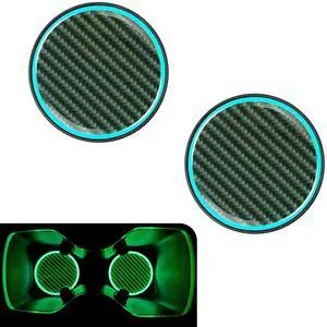 2 PCS Car Cup Holder Coaster, Luminous Carbon Fiber Non-Slip Embedded Coaster Pad, 2.83" Insert Water Bottle Holder Pads, Universal Car Interior Decoration Accessories Mat (Carbon Fiber) 2 PCS Car Cup Holder Coaster, Luminous Carbon Fiber Non-Slip Embedded Coaster Pad, 2.83" Insert Water Bottle Holder Pads, Universal Car Interior Decoration Accessories Mat (Carbon Fiber)