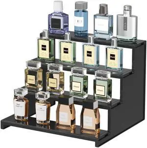 Perfume Organizer, Bedroom Decor, Cologne Cupcake Stand, Tool-Free Assembly, Makeup Display Shelf for Vanity Bathroom Counter Storage, Black, 30 cm/12", 1 Pcs Perfume Organizer, Bedroom Decor, Cologne Cupcake Stand, Tool-Free Assembly, Makeup Display Shelf for Vanity Bathroom Counter Storage, Black, 30 cm/12", 1 Pcs