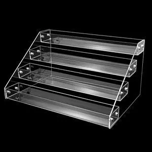 Acrylic Riser, 12in 4 Tier Display Organizer - Premium Clear Perfume & Skincare Organizer, Easy Assemble Cupcake Stand & Decoration Shelves Acrylic Riser, 12in 4 Tier Display Organizer - Premium Clear Perfume & Skincare Organizer, Easy Assemble Cupcake Stand & Decoration Shelves