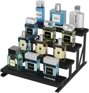 Cologne Organizer for Men, Wooden Spice Rack, Cupcake Stand, 9.9" Display Riser for Perfume, Fragrance, Aftershave, Vanity, Bedroom, Bathroom Countertop Storage, Bkack, 1 Pcs Cologne Organizer for Men, Wooden Spice Rack, Cupcake Stand, 9.9" Display Riser for Perfume, Fragrance, Aftershave, Vanity, Bedroom, Bathroom Countertop Storage, Bkack, 1 Pcs