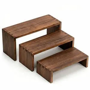 3-Tier Wooden Display Risers, Tiered Display Stand, Shelf Risers for Table Display, Small Wood Display Shelf 3-Tier Wooden Display Risers, Tiered Display Stand, Shelf Risers for Table Display, Small Wood Display Shelf