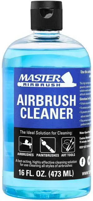 Cleaner, 16-Ounce Pint Bottle - Fast Acting Cleaning Solution, Quickly Remove Water-Based Acrylic Paint, Watercolor, Makeup - Clean Clogged Airbrushes, Brushes, Artist Tools Cleaner, 16-Ounce Pint Bottle - Fast Acting Cleaning Solution, Quickly Remove Water-Based Acrylic Paint, Watercolor, Makeup - Clean Clogged Airbrushes, Brushes, Artist Tools