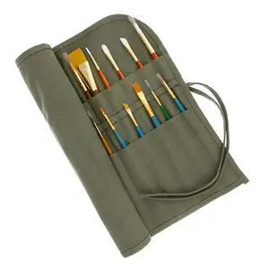 Deluxe Canvas Art Paint Brush Holder & Storage Organizer Roll-Up Case Bag - 24 Slot Pockets Carry Pouch - Protect Artist Acrylic Oil Watercolor Paintbrushes - Store Pencils, Pens Tools Deluxe Canvas Art Paint Brush Holder & Storage Organizer Roll-Up Case Bag - 24 Slot Pockets Carry Pouch - Protect Artist Acrylic Oil Watercolor Paintbrushes - Store Pencils, Pens Tools