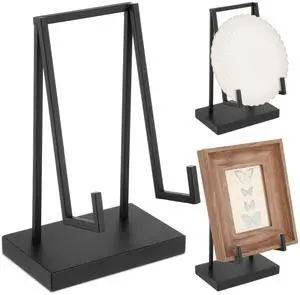 Metal Display Easel Stand 8 x 5 x 3 Inch Black Tabletop Easel Stand Modern Abstract Tabletop Display Holder for Books Plate Photo Frame Artwork Record Albums Metal Display Easel Stand 8 x 5 x 3 Inch Black Tabletop Easel Stand Modern Abstract Tabletop Display Holder for Books Plate Photo Frame Artwork Record Albums