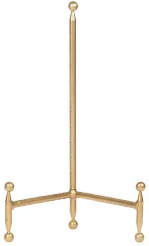 Decorative Tripod Plate Stand and Art Holder Easel in Gold Finish - 11.5" h Decorative Tripod Plate Stand and Art Holder Easel in Gold Finish - 11.5" h