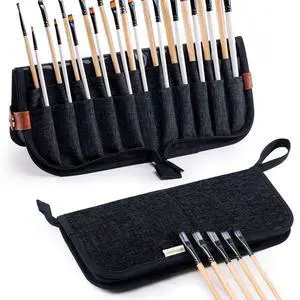 Paint Brush Holder Case for Artists with 22 Slots, Brush Organizer with Pop-Up Stand, Travel Paintbrush Storage Bag for Acrylic Oil Watercolor, Zippered Art Brush Cover (Brushes Not Included) Paint Brush Holder Case for Artists with 22 Slots, Brush Organizer with Pop-Up Stand, Travel Paintbrush Storage Bag for Acrylic Oil Watercolor, Zippered Art Brush Cover (Brushes Not Included)