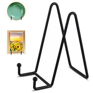3 Pack 6 Inch Black Metal Display Stands Plate Holder Display Stands for Picture, Decorative Plate, Book, Photo Easel, Artistic Work (3 Pack, 6 inch) 3 Pack 6 Inch Black Metal Display Stands Plate Holder Display Stands for Picture, Decorative Plate, Book, Photo Easel, Artistic Work (3 Pack, 6 inch)