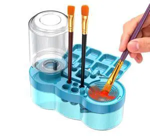 4-in-1 Water Cycle Paint Brush Cleaner Tool | 2025 Upgraded Leak-Proof Rinsing Cup with Palette & Holder | One-Touch Water Replacement Design | Art Supplies for Kids/Adults Beginners to Pros Blue 4-in-1 Water Cycle Paint Brush Cleaner Tool | 2025 Upgraded Leak-Proof Rinsing Cup with Palette & Holder | One-Touch Water Replacement Design | Art Supplies for Kids/Adults Beginners to Pros Blue