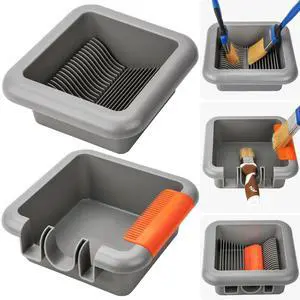 Paint Brush Cleaner Washer Trays, 2 Individual Paint Trays for Fast Cleaning and Organizing Flat, Angled, Oval, Pointed, Large & Small Paint Brushes, Stackable Paintbrush Cleaner Trays Tool Paint Brush Cleaner Washer Trays, 2 Individual Paint Trays for Fast Cleaning and Organizing Flat, Angled, Oval, Pointed, Large & Small Paint Brushes, Stackable Paintbrush Cleaner Trays Tool