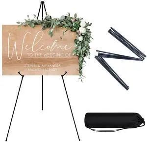 1 PCS Black Lightweight Easel Stand, 66 Inch Portable Display Easel for Posters, Foam Boards, Signs, Art Displays & Indoor Events with Carry Bags 1 PCS Black Lightweight Easel Stand, 66 Inch Portable Display Easel for Posters, Foam Boards, Signs, Art Displays & Indoor Events with Carry Bags
