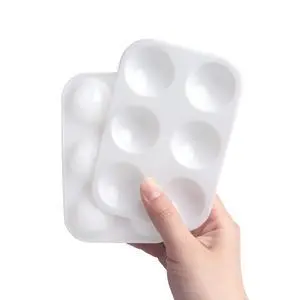 8 PCS Plastic Paint Tray Palettes, White 8 PCS Plastic Paint Tray Palettes, White