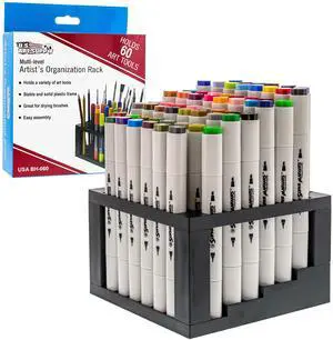 60 Slot Marker Organizer & Paint Brush Holder Multi-Level Marker Storage, Pens, Brushes, Colored Pencils 60 Slot Marker Organizer & Paint Brush Holder Multi-Level Marker Storage, Pens, Brushes, Colored Pencils