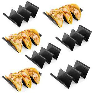 7 Pcs Taco Holder Stands, Black Large Tray Plates Plastics Holder for Baking, Dishwasher and Microwave Safety 7 Pcs Taco Holder Stands, Black Large Tray Plates Plastics Holder for Baking, Dishwasher and Microwave Safety