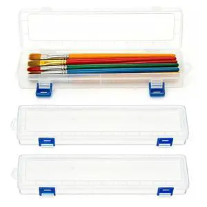 3PCS Brushes Storage Box Paint Brush Drawing Pen Container with Buckle Design, Long Paint Brush Case Watercolor Pen Pencil Container Buckle Design 3PCS Brushes Storage Box Paint Brush Drawing Pen Container with Buckle Design, Long Paint Brush Case Watercolor Pen Pencil Container Buckle Design