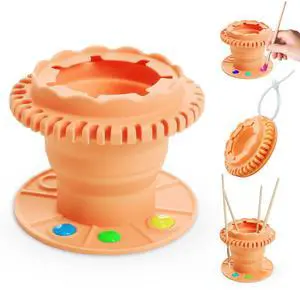 Paint Brush Cleaner Tool Collapsibowl With Pallet And Organizer, Collapsible Acrylic Watercolor Portable Paintbrush Rinse Cup, Art Crafts Painting Brush Washing Station Paint Brush Cleaner Tool Collapsibowl With Pallet And Organizer, Collapsible Acrylic Watercolor Portable Paintbrush Rinse Cup, Art Crafts Painting Brush Washing Station