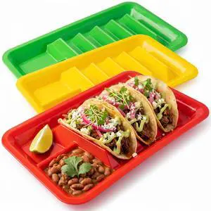 3 Pack Taco Holder Stand, Plastic Taco Plates for Hard & Soft Shell Tacos 3 Pack Taco Holder Stand, Plastic Taco Plates for Hard & Soft Shell Tacos
