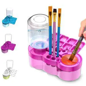 2026 Paint Brush Cleaner Brush Rinser Water Circulation, Brush Cleaner Painting Tool, Water Cycle Paint Brush Rinser With Brush Holder and Palette, Brush Rinser Dispenser for Adults Artist Kid(Purple) 2026 Paint Brush Cleaner Brush Rinser Water Circulation, Brush Cleaner Painting Tool, Water Cycle Paint Brush Rinser With Brush Holder and Palette, Brush Rinser Dispenser for Adults Artist Kid(Purple)