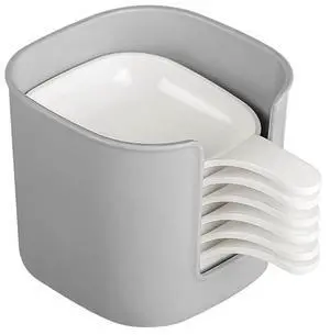 6Pcs Plastic Dipping Dish with Storage Box Mini Home Kitchen Seasoning Sauce Dishes Bowls Plate Dish Serving Tray for Sampling and Dipping Restaurant Home Party Use, White+Grey 6Pcs Plastic Dipping Dish with Storage Box Mini Home Kitchen Seasoning Sauce Dishes Bowls Plate Dish Serving Tray for Sampling and Dipping Restaurant Home Party Use, White+Grey