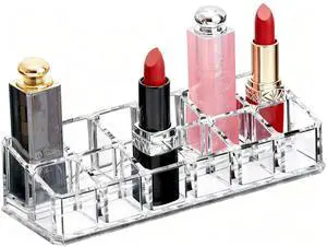 Clear Acrylic Lipstick Lip Gloss Organizer 12 Slots Cosmetic Display Holder for Nail Polish Essential Oil Clear Acrylic Lipstick Lip Gloss Organizer 12 Slots Cosmetic Display Holder for Nail Polish Essential Oil