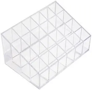Transparent Cosmetic Makeup Organizer for Lipstick, Brushes, Bottles, and More - Clear Case Display Rack Holder Transparent Cosmetic Makeup Organizer for Lipstick, Brushes, Bottles, and More - Clear Case Display Rack Holder