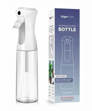 Continuous Spray Bottle for Hair Fine Mist Mister for Styling, Cleaning, Plants, Pets, Salons, and Essential Oil Use (300ml / 10.1 oz, Clear) Continuous Spray Bottle for Hair Fine Mist Mister for Styling, Cleaning, Plants, Pets, Salons, and Essential Oil Use (300ml / 10.1 oz, Clear)
