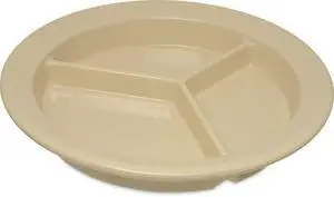 Dallas Ware Plastic Divided Plate Reusable Portion Plate with 3 Compartments for Hospitals, Schools, and Home, Melamine, 9 Inches, Tan Dallas Ware Plastic Divided Plate Reusable Portion Plate with 3 Compartments for Hospitals, Schools, and Home, Melamine, 9 Inches, Tan