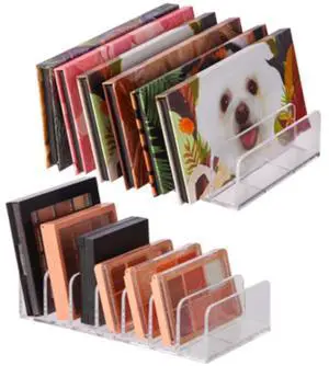 2-Pack Clear Cosmetic Organizers for Makeup Storage - Stackable Eyeshadow Palette Organizer Trays, Countertop & Drawer Makeup Organizer for Bathroom Vanity, Sunglasses 2-Pack Clear Cosmetic Organizers for Makeup Storage - Stackable Eyeshadow Palette Organizer Trays, Countertop & Drawer Makeup Organizer for Bathroom Vanity, Sunglasses