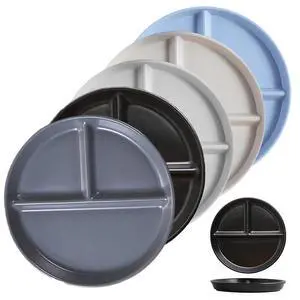 Portion Control Plate for Balanced Eating (5 Pack), 9" Unbreakable Divided Plates,3 Compartment Plates, Reusable Plastic Plates,Weight Loss, BPA Free Portion Control Plate for Balanced Eating (5 Pack), 9" Unbreakable Divided Plates,3 Compartment Plates, Reusable Plastic Plates,Weight Loss, BPA Free