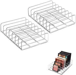 2-Pack Acrylic Makeup Palette Organizer, 7-Slot Eyeshadow Palette Storage, Clear Display Case for Vanity Drawer Countertop, Cosmetic Organizer for Makeup Brushes, Lipstick, Blush Kits 2-Pack Acrylic Makeup Palette Organizer, 7-Slot Eyeshadow Palette Storage, Clear Display Case for Vanity Drawer Countertop, Cosmetic Organizer for Makeup Brushes, Lipstick, Blush Kits