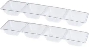 4 Sectional Rectangle Plastic Disposable Serving Tray/Platter 5 X 16 Clear Pack of 2 4 Sectional Rectangle Plastic Disposable Serving Tray/Platter 5 X 16 Clear Pack of 2