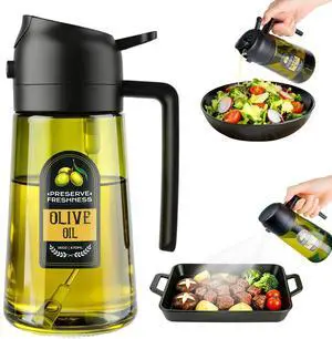 2 in 1 Olive Oil Sprayer for Cooking, 16 Oz Olive Oil Dispenser Bottle for Kitchen, Fits Air Fryers, Salads, BBQ & More 2 in 1 Olive Oil Sprayer for Cooking, 16 Oz Olive Oil Dispenser Bottle for Kitchen, Fits Air Fryers, Salads, BBQ & More