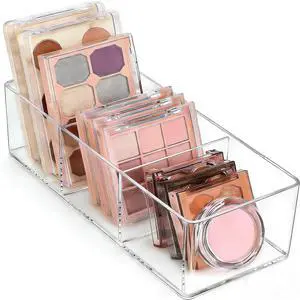 Clear Plastic Acrylic Makeup Organizer: Bathroom Organizer for Countertop - Stackable Cosmetic Organizer for Vanity, Desk, Kitchen and Makeup Storage (3-Compartment) Clear Plastic Acrylic Makeup Organizer: Bathroom Organizer for Countertop - Stackable Cosmetic Organizer for Vanity, Desk, Kitchen and Makeup Storage (3-Compartment)