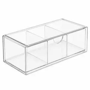 2-Layer Clear Vanity Organizer with Adjustable Dividers 2-Layer Clear Vanity Organizer with Adjustable Dividers