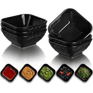 Dip Bowls Set 6pcs, 6 oz Black Plastic Dipping Bowls, Matte Stone Texture Soy Sauce Plates, Mini Appetizer Bowls for Side Dishes, Condiment Server for Tomato Sauce, Ketchup, BBQ, Party Dip Bowls Set 6pcs, 6 oz Black Plastic Dipping Bowls, Matte Stone Texture Soy Sauce Plates, Mini Appetizer Bowls for Side Dishes, Condiment Server for Tomato Sauce, Ketchup, BBQ, Party