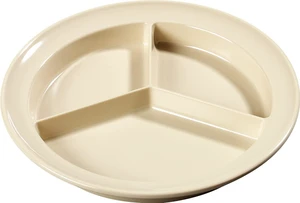 Kingline Plate with 3 Compartments, Heavy Duty Melamine Dish for Serving, 8.75", 1 Count, Tan Kingline Plate with 3 Compartments, Heavy Duty Melamine Dish for Serving, 8.75", 1 Count, Tan