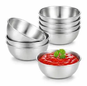 8PCS Small Dipping Bowls - Stainless Steel Sauce Condiment Cups, Mini Soy Sauce Dish, Appetizer Plates for Charcuterie, Ketchup, Seasoning, BBQ, Party, Camping, Easy to Clean, Silver 8PCS Small Dipping Bowls - Stainless Steel Sauce Condiment Cups, Mini Soy Sauce Dish, Appetizer Plates for Charcuterie, Ketchup, Seasoning, BBQ, Party, Camping, Easy to Clean, Silver