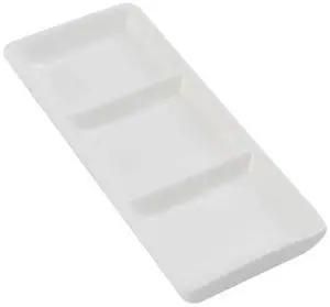 1PC Mini White Ceramic Rectangular 3 Compartment Appetizer Serving Tray Divided Spices Vinegar Nuts Snack Sauce Dishes for Home Kitchen Restaurant 1PC Mini White Ceramic Rectangular 3 Compartment Appetizer Serving Tray Divided Spices Vinegar Nuts Snack Sauce Dishes for Home Kitchen Restaurant