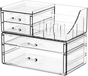 Clear Acrylic Makeup Organizer for Vanity,Bathroom,Dresser,4 Drawer Make up Organizers for Counter,Plastic Countertop Makeup Storage for Beauty,Hair Accessory,Brush,Cosmetic,Skincare Organizer Clear Acrylic Makeup Organizer for Vanity,Bathroom,Dresser,4 Drawer Make up Organizers for Counter,Plastic Countertop Makeup Storage for Beauty,Hair Accessory,Brush,Cosmetic,Skincare Organizer