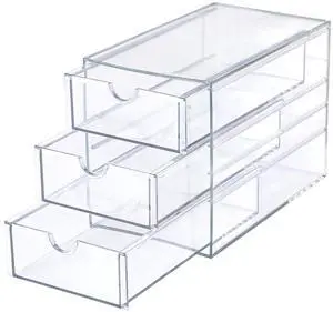 3 Drawers Acrylic Drawer Organizer Clear Desktop Organizer for Hair Accessories Jewelry Stationery Office Supplies Acrylic Drawer Storage Box for Vanity Bathroom Closet 3 Drawers Acrylic Drawer Organizer Clear Desktop Organizer for Hair Accessories Jewelry Stationery Office Supplies Acrylic Drawer Storage Box for Vanity Bathroom Closet