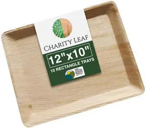 Disposable Palm Leaf 12" x 10" Trays (10 pieces) Bamboo Like Serving Platters, Disposable Boards, Eco-Friendly Dinnerware For Weddings, Catering, Events Disposable Palm Leaf 12" x 10" Trays (10 pieces) Bamboo Like Serving Platters, Disposable Boards, Eco-Friendly Dinnerware For Weddings, Catering, Events