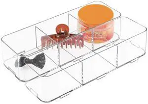 Clarity Bathroom Interlocking Drawer Organizer for Cosmetics, Beauty Products, Hair Accessories - Extra Large, Clear 12-inch x 4-inch x 3-inch Clarity Bathroom Interlocking Drawer Organizer for Cosmetics, Beauty Products, Hair Accessories - Extra Large, Clear 12-inch x 4-inch x 3-inch