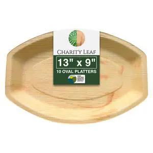 Disposable Palm Leaf 13" x 9" Trays (10 pieces) Bamboo Like Serving Platters, Disposable Boards, Eco-Friendly Dinnerware For Weddings, Catering, Events Disposable Palm Leaf 13" x 9" Trays (10 pieces) Bamboo Like Serving Platters, Disposable Boards, Eco-Friendly Dinnerware For Weddings, Catering, Events