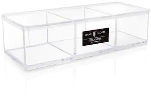 Clear Acrylic 3 Section Organizer- Three Compartment Drawer Tray and Storage Solution for Office, Bathroom, Kitchen, Supplies, and More (Clear) Clear Acrylic 3 Section Organizer- Three Compartment Drawer Tray and Storage Solution for Office, Bathroom, Kitchen, Supplies, and More (Clear)