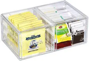 Clear Stacking Make Up Organizers and Storage With 2 Drawers,4.7" Tall Acrylic Medicine Cabinet Organizer,Plastic Desktop Drawers Organizer for Vanity, Undersink, Kitchen Cabinets,Bathroom Clear Stacking Make Up Organizers and Storage With 2 Drawers,4.7" Tall Acrylic Medicine Cabinet Organizer,Plastic Desktop Drawers Organizer for Vanity, Undersink, Kitchen Cabinets,Bathroom