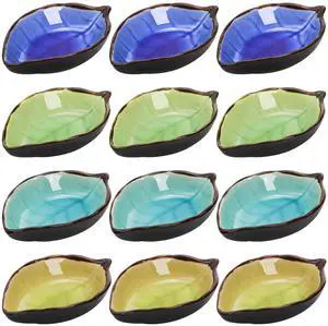 12 Pack Ceramic Soy Sauce Dish, 4 Inch 2 Oz Leaf Shape Small Sauce Dish Salsa Dipping Bowls for Charcuterie Board, Taco, Party, Mini Pinch Bowl for Sushi Oil Vinegar Ketchup Paste Jam 12 Pack Ceramic Soy Sauce Dish, 4 Inch 2 Oz Leaf Shape Small Sauce Dish Salsa Dipping Bowls for Charcuterie Board, Taco, Party, Mini Pinch Bowl for Sushi Oil Vinegar Ketchup Paste Jam