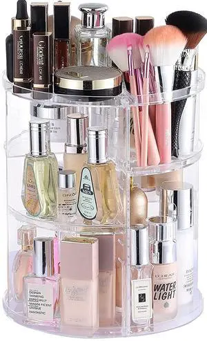 Clear Rotating Makeup Organizer for Vanity,Adjustable Skincare Organizer Countertop,Cosmetic Display Cases for Beauty,Skin Care,Spinning Makeup Stand,Make up Storage Organizer and Perfume organizer Clear Rotating Makeup Organizer for Vanity,Adjustable Skincare Organizer Countertop,Cosmetic Display Cases for Beauty,Skin Care,Spinning Makeup Stand,Make up Storage Organizer and Perfume organizer
