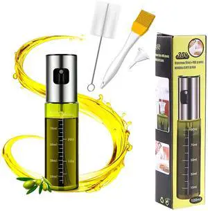 Oil Sprayer for Cooking - Olive & Avocado Oil Spray Bottle, 100ml Food Grade Glass Mister with Adjustable Nozzle for Kitchen Gadgets, Air Fryer, Salad, Frying, BBQ 1PCS Oil Sprayer for Cooking - Olive & Avocado Oil Spray Bottle, 100ml Food Grade Glass Mister with Adjustable Nozzle for Kitchen Gadgets, Air Fryer, Salad, Frying, BBQ 1PCS